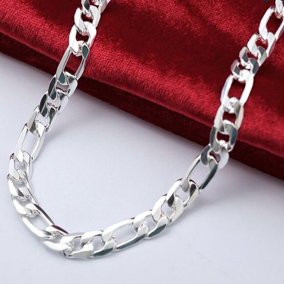 ✨ New Sterling 925 silver 22 inch sparkling 8 mm link chain ✨ - Picture 4 of 12